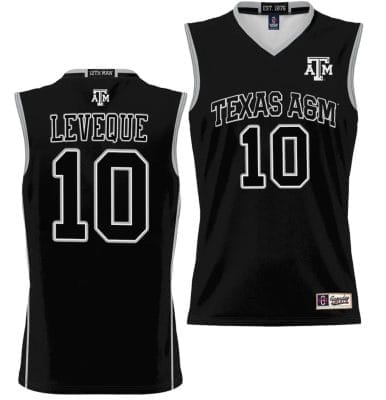 Wildens Leveque Jersey #10 Texas Aggies NIL College Basketball Jersey Lightweight Black