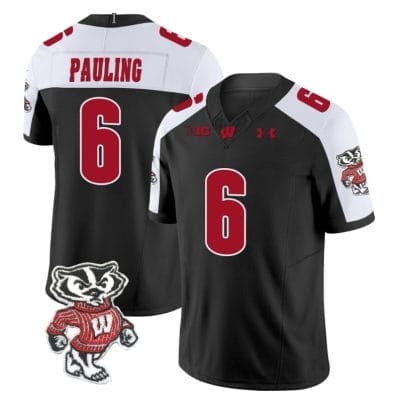 Will Pauling Jersey #6 Wisconsin Badgers Vapor Limited College Football Black Alternate 8 Will Pauling Jersey #6 Wisconsin Badgers Vapor Limited College Football Black Alternate