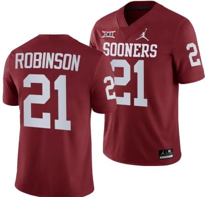 Xavier Robinson Jersey #21 Oklahoma Sooners 2024 College Football Crimson 10 Xavier Robinson Jersey #21 Oklahoma Sooners 2024 College Football Crimson