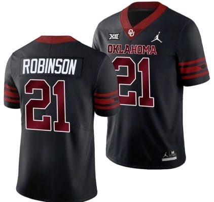 Xavier Robinson Jersey #21 Oklahoma Sooners 2024 College Football Black