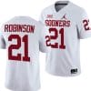 Xavier Robinson Jersey #21 Oklahoma Sooners 2024 College Football White 6 Xavier Robinson Jersey #21 Oklahoma Sooners 2024 College Football White