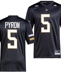 Zach Pyron Jersey #5 Georgia Tech Yellow Jackets 2023 Premier Football Uniform Black