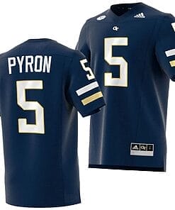 Zach Pyron Jersey #5 Georgia Tech Yellow Jackets 2023 Premier Football Uniform Navy