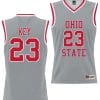 Zed Key Jersey #23 Ohio State Buckeyes College Basketball Lightweight Gray