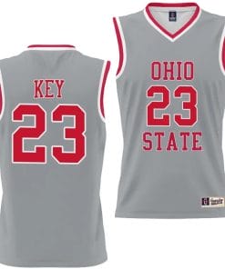 Zed Key Jersey #23 Ohio State Buckeyes College Basketball Lightweight Gray