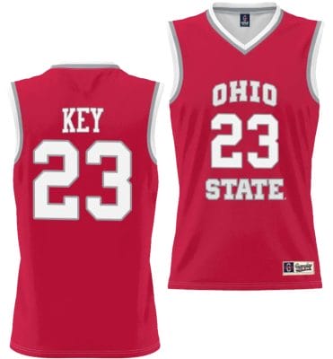 Zed Key Jersey #23 Ohio State Buckeyes College Basketball Lightweight Scarlet