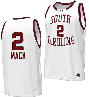 BJ Mack Jersey #2 South Carolina Gamecocks Basketball Throwback Replica White