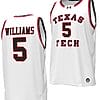 Darrion Williams Jersey #5 Texas Tech Red Raiders Throwback Basketball Replica White 4 Darrion Williams Jersey #5 Texas Tech Red Raiders Throwback Basketball Replica White