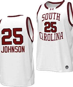 Raven Johnson Jersey #25 South Carolina Gamecocks Basketball Throwback Replica White