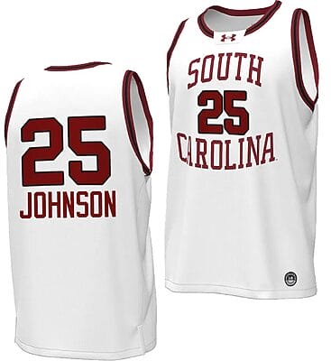 Raven Johnson Jersey #25 South Carolina Gamecocks Basketball Throwback Replica White