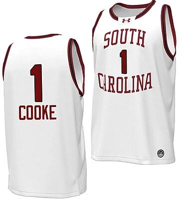 Zia Cooke Jersey #1 South Carolina Gamecocks Basketball Throwback Replica White 8 Zia Cooke Jersey #1 South Carolina Gamecocks Basketball Throwback Replica White