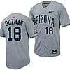 Adonys Guzman Jersey #18 Arizona Wildcats Replica Baseball Full-Button Gray