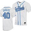 Angel Zarate Jersey #40 North Carolina Tar Heels Baseball White Full-Button 3 Angel Zarate Jersey #40 North Carolina Tar Heels Baseball White Full-Button