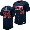 Anthony Susac Jersey #34 Arizona Wildcats Replica Baseball Full-Button Navy