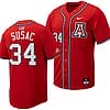 Anthony Susac Jersey #34 Arizona Wildcats Replica Baseball Full-Button Red