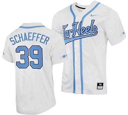 Brandon Schaeffer Jersey #39 North Carolina Tar Heels Baseball White Full-Button 6 Brandon Schaeffer Jersey #39 North Carolina Tar Heels Baseball White Full-Button