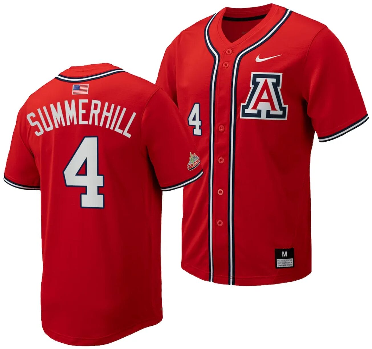 Brendan Summerhill Jersey #4 Arizona Wildcats Replica Baseball Full-Button Red 1 Brendan Summerhill Jersey #4 Arizona Wildcats Replica Baseball Full-Button Red