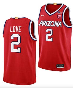 Caleb Love Jersey #2 Arizona Wildcats College Basketball Red