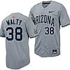 Cam Walty Jersey #38 Arizona Wildcats Replica Baseball Full-Button Gray