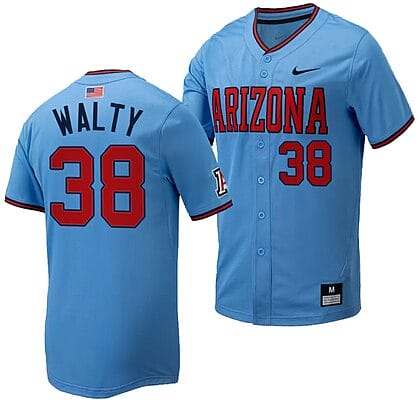Cam Walty Jersey #38 Arizona Wildcats Replica Baseball Full-Button Light Blue 6 Cam Walty Jersey #38 Arizona Wildcats Replica Baseball Full-Button Light Blue