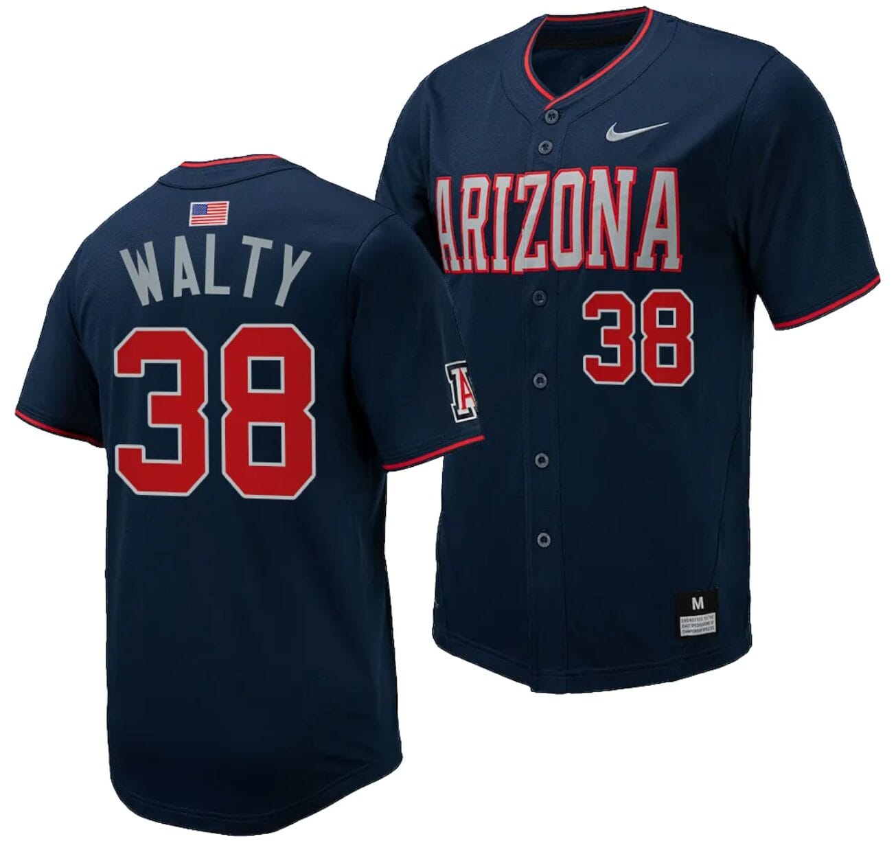 Cam Walty Jersey #38 Arizona Wildcats Replica Baseball Full-Button Navy 1 Cam Walty Jersey #38 Arizona Wildcats Replica Baseball Full-Button Navy
