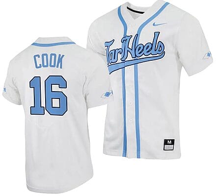 Casey Cook Jersey #16 North Carolina Tar Heels Baseball White Full-Button 6 Casey Cook Jersey #16 North Carolina Tar Heels Baseball White Full-Button