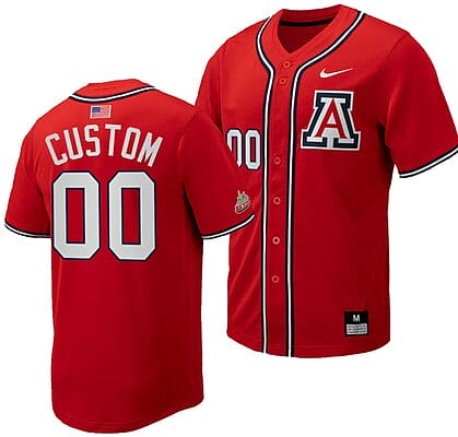 Custom Arizona Wildcats Jersey Name and Number Replica Baseball Full-Button Red