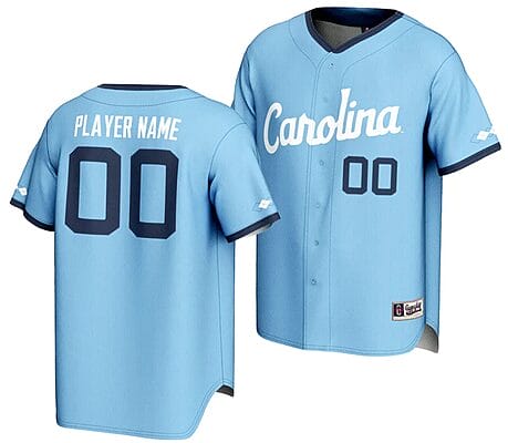 Custom North Carolina Tar Heels Jersey Name and Number Lightweight Baseball NIL Pick-A-Player Blue 6 Custom North Carolina Tar Heels Jersey Name and Number Lightweight Baseball NIL Pick-A-Player Blue