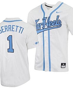 Danny Serretti Jersey #1 North Carolina Tar Heels Baseball White Full-Button
