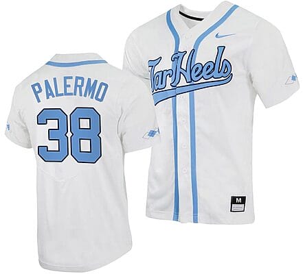 Davis Palermo Jersey #38 North Carolina Tar Heels Baseball White Full-Button 6 Davis Palermo Jersey #38 North Carolina Tar Heels Baseball White Full-Button