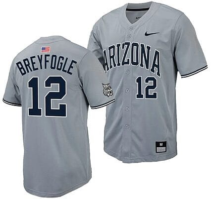 Easton Breyfogle Jersey #12 Arizona Wildcats Replica Baseball Full-Button Gray 6 Easton Breyfogle Jersey #12 Arizona Wildcats Replica Baseball Full-Button Gray