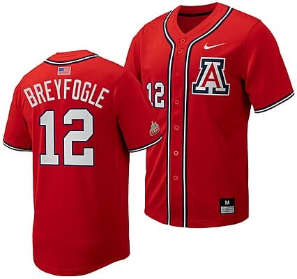 Easton Breyfogle Jersey #12 Arizona Wildcats Replica Baseball Full-Button Red 6 Easton Breyfogle Jersey #12 Arizona Wildcats Replica Baseball Full-Button Red