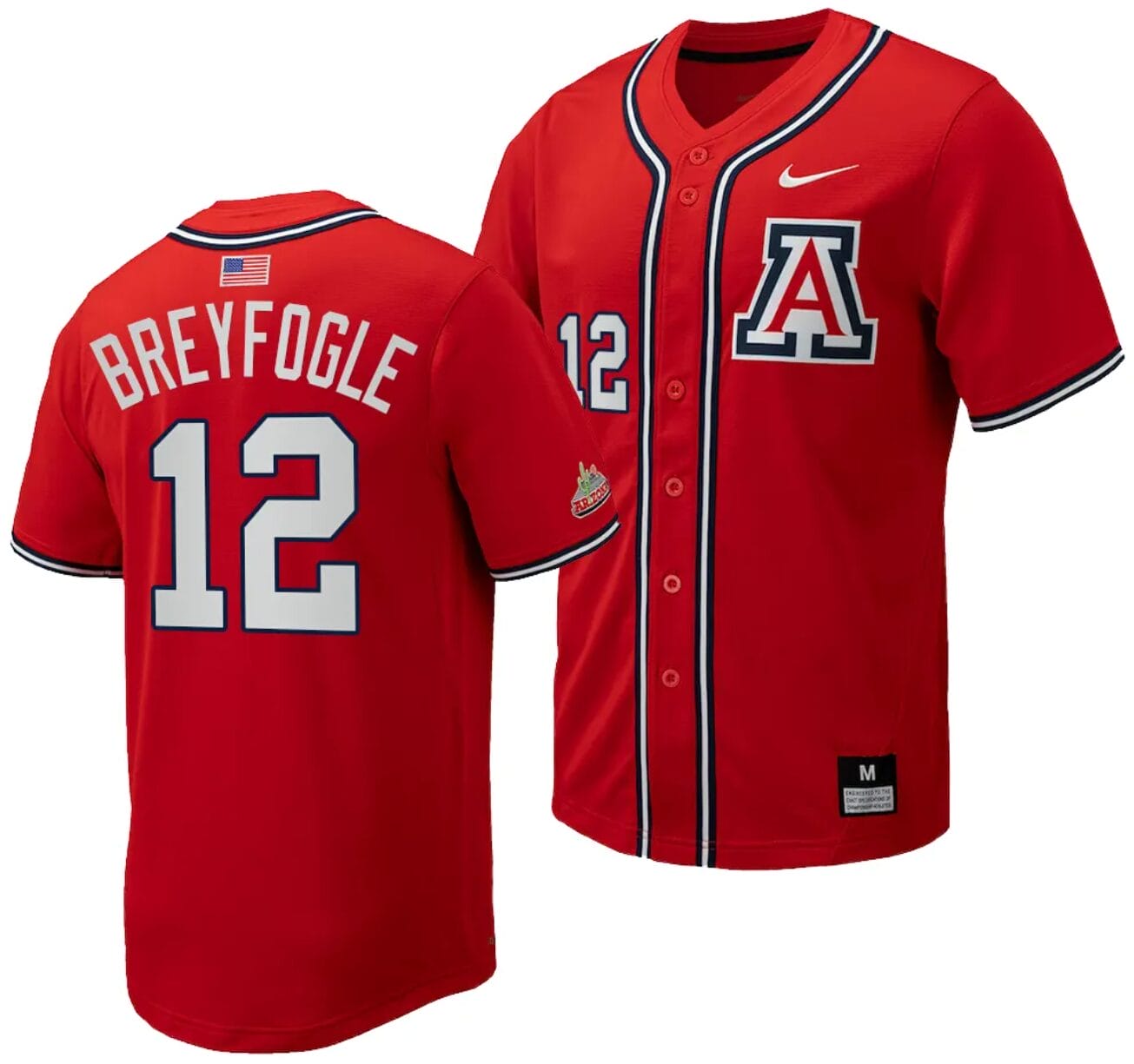 Easton Breyfogle Jersey #12 Arizona Wildcats Replica Baseball Full-Button Red 1 Easton Breyfogle Jersey #12 Arizona Wildcats Replica Baseball Full-Button Red