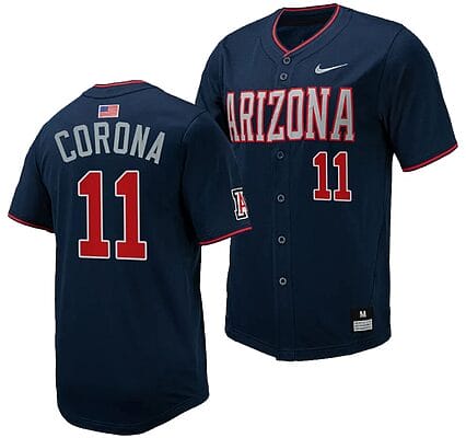 Emilio Corona Jersey #11 Arizona Wildcats Replica Baseball Full-Button Navy 6 Emilio Corona Jersey #11 Arizona Wildcats Replica Baseball Full-Button Navy
