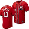 Emilio Corona Jersey #11 Arizona Wildcats Replica Baseball Full-Button Red 3 Emilio Corona Jersey #11 Arizona Wildcats Replica Baseball Full-Button Red