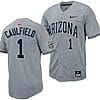 Garen Caulfield Jersey #1 Arizona Wildcats Replica Baseball Full-Button Gray 3 Garen Caulfield Jersey #1 Arizona Wildcats Replica Baseball Full-Button Gray