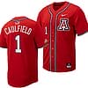 Garen Caulfield Jersey #1 Arizona Wildcats Replica Baseball Full-Button Red