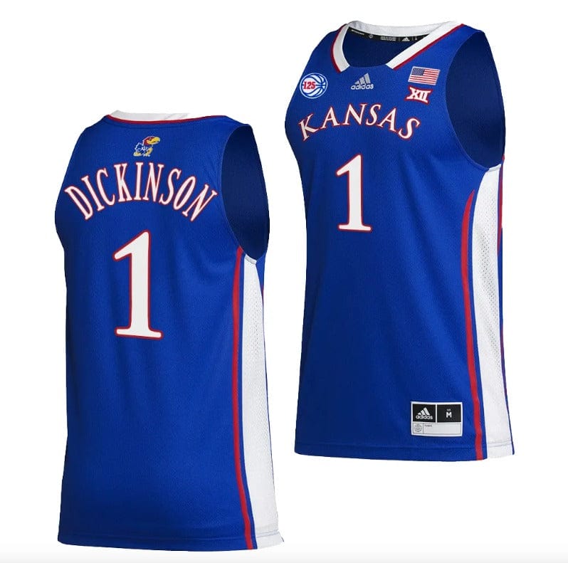 Hunter Dickinson Jersey #1 Kansas Jayhawks College Basketball Blue 1 Hunter Dickinson Jersey #1 Kansas Jayhawks College Basketball Blue
