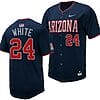 Mason White Jersey #24 Arizona Wildcats Replica Baseball Full-Button Navy 2 Mason White Jersey #24 Arizona Wildcats Replica Baseball Full-Button Navy