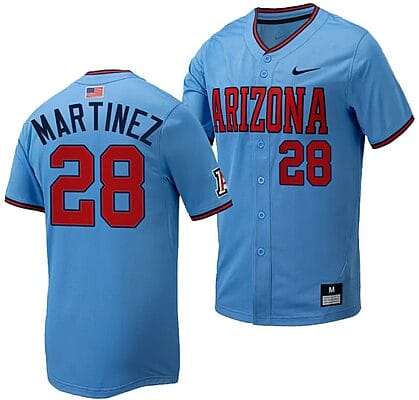 Matthew Martinez Jersey #28 Arizona Wildcats Replica Baseball Full-Button Light Blue 6 Matthew Martinez Jersey #28 Arizona Wildcats Replica Baseball Full-Button Light Blue