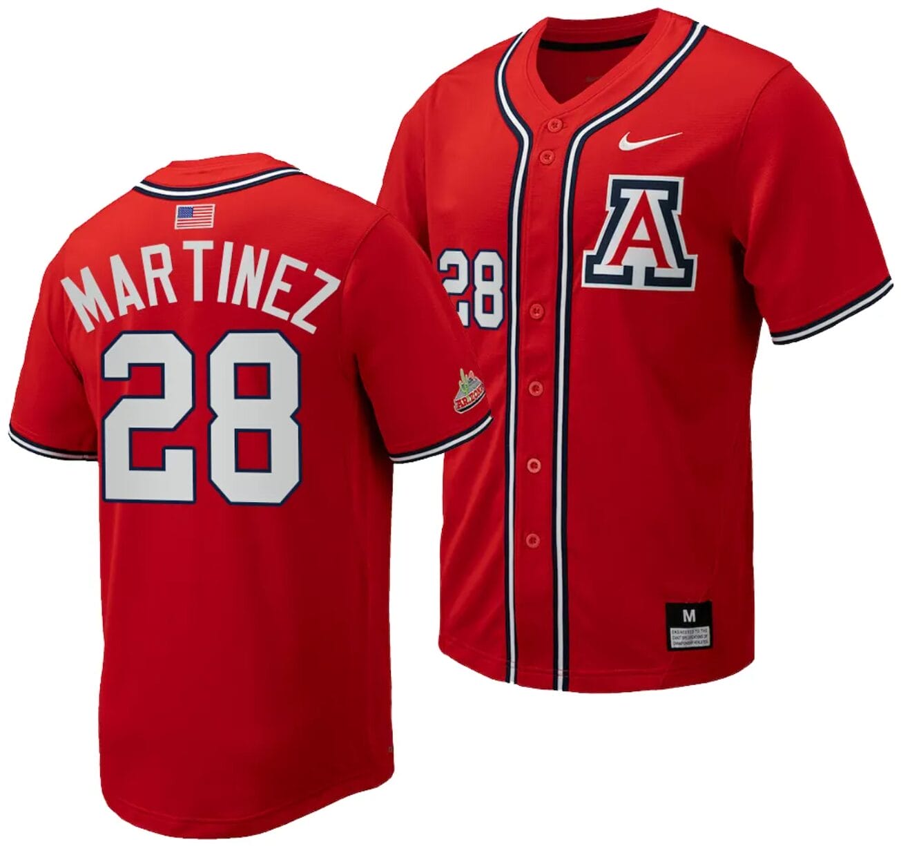 Matthew Martinez Jersey #28 Arizona Wildcats Replica Baseball Full-Button Red 1 Matthew Martinez Jersey #28 Arizona Wildcats Replica Baseball Full-Button Red