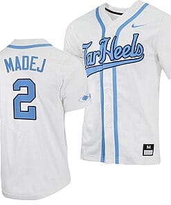Mikey Madej Jersey #2 North Carolina Tar Heels Baseball White Full-Button