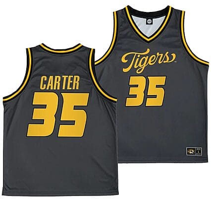 Noah Carter Jersey #35 Missouri Tigers Anthracite Alternate Script College Basketball