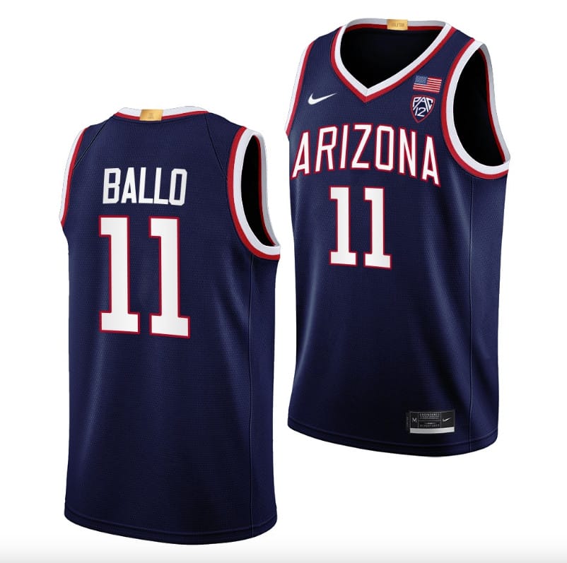 Oumar Ballo Jersey #11 Arizona Wildcats College Basketball Navy 1 Oumar Ballo Jersey #11 Arizona Wildcats College Basketball Navy