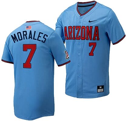 Richie Morales Jersey #7 Arizona Wildcats Replica Baseball Full-Button Light Blue 6 Richie Morales Jersey #7 Arizona Wildcats Replica Baseball Full-Button Light Blue