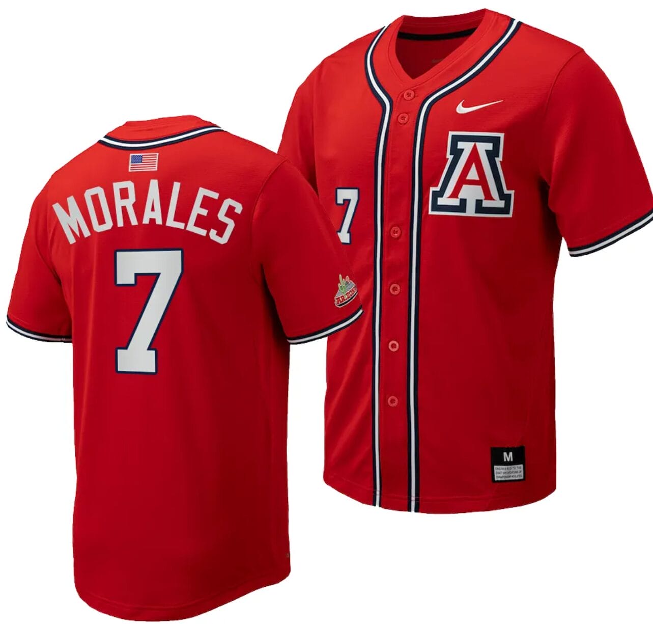 Richie Morales Jersey #7 Arizona Wildcats Replica Baseball Full-Button Red 1 Richie Morales Jersey #7 Arizona Wildcats Replica Baseball Full-Button Red