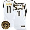 Alex Karaban Jersey #11 UConn Huskies Basketball 2024 Back To Back Champions Patch White Gold 4 Alex Karaban Jersey #11 UConn Huskies Basketball 2024 Back To Back Champions Patch White Gold