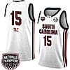 Adhel Tac Jersey #15 South Carolina Gamecocks 2024 NCAA Basketball National Champions White Red 4 Adhel Tac Jersey #15 South Carolina Gamecocks 2024 NCAA Basketball National Champions White Red