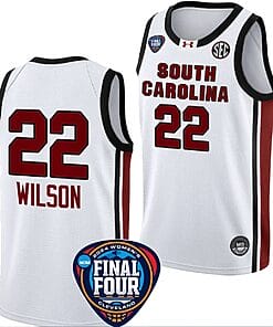 A'ja Wilson Jersey #22 South Carolina Gamecocks Basketball 2024 NCAA March Madness Final Four White