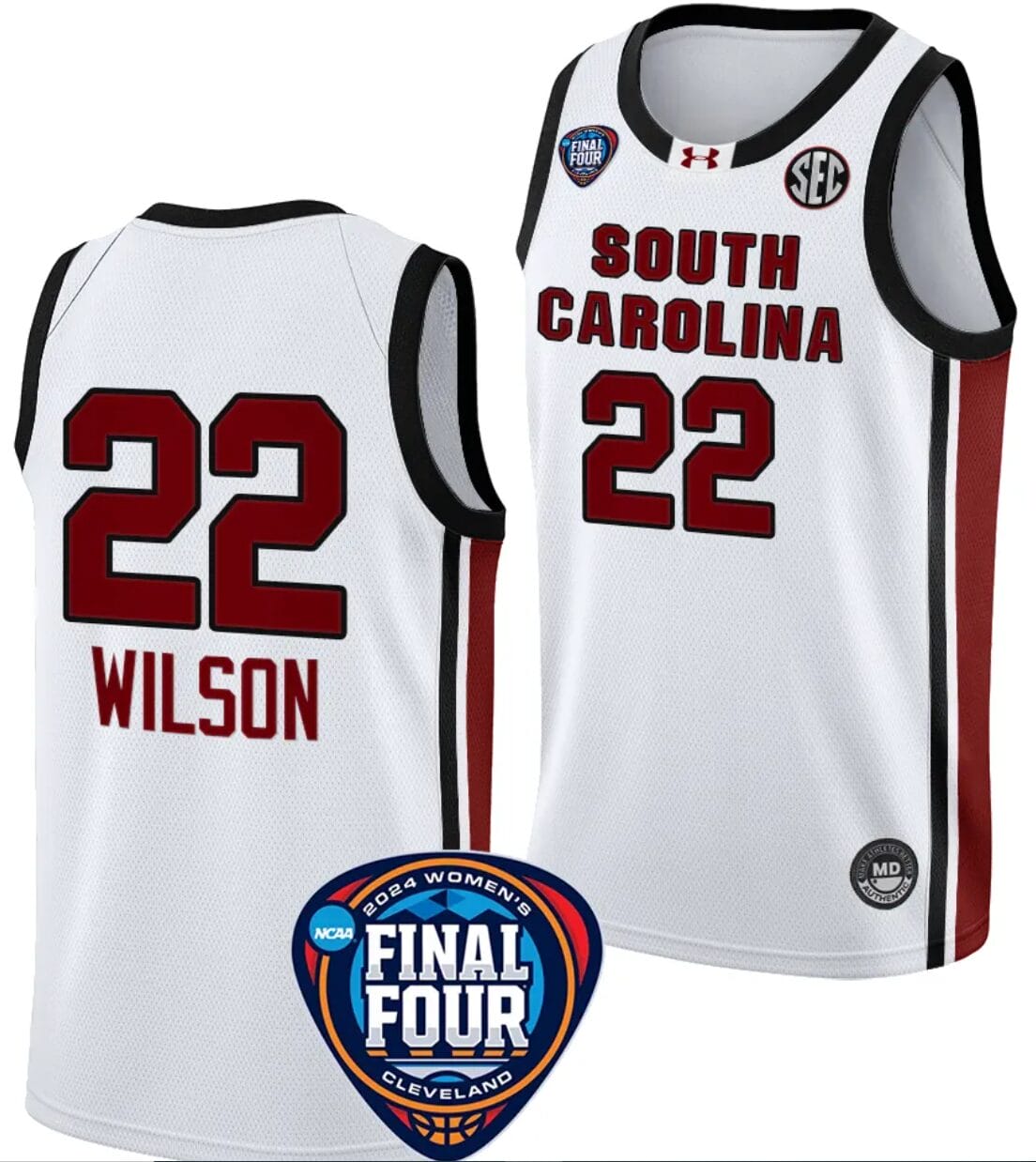 A'ja Wilson Jersey #22 South Carolina Gamecocks Basketball 2024 NCAA March Madness Final Four White 1 A'ja Wilson Jersey #22 South Carolina Gamecocks Basketball 2024 NCAA March Madness Final Four White